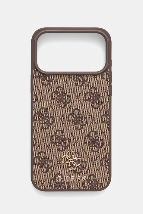 Guess etui na telefon iPhone 17 Pro Max kolor brązowy GUHMP17XP4SM4MW