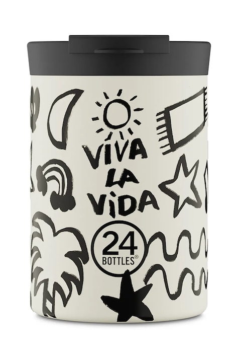 24bottles kubek Travel Tumbler 350 Viva la Vida kolor biały Travel.Tumbler.350.Viva.la.Vida