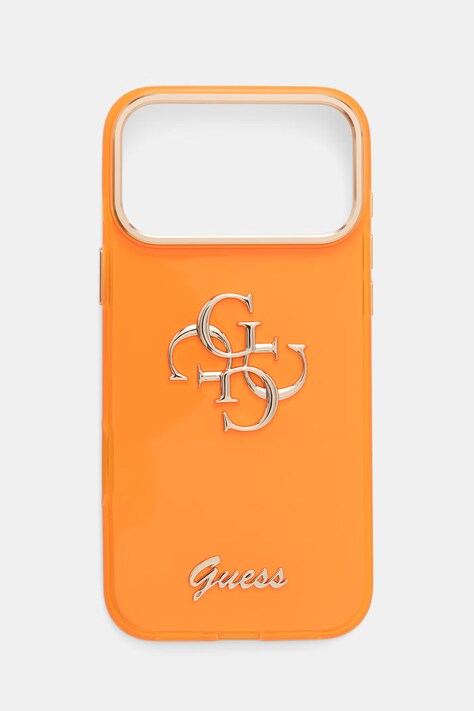 Guess etui na telefon iPhone 17 Pro Max pomarańczowe GUHCP17X5HC4MLSO