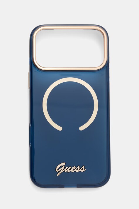Guess etui na telefon iPhone 17 Pro Max niebieskie GUHMP17X5HTCSMSB
