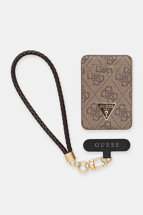 Guess etui na karty brązowe GUBPWMWSP4GTW