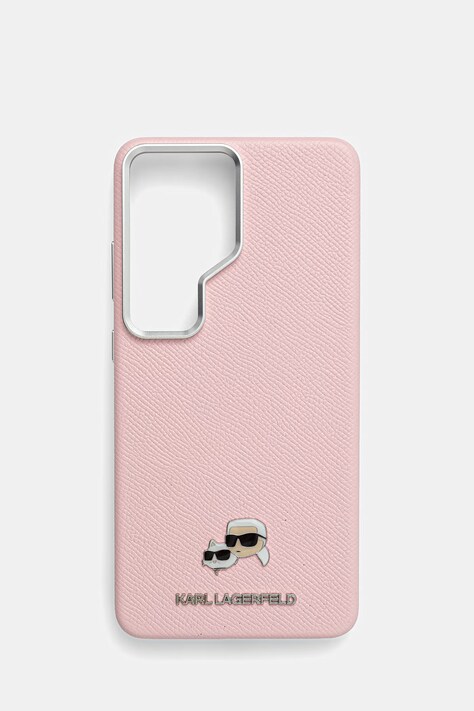 Karl Lagerfeld etui na telefon z imitacji skóry Samsung Galaxy S26 Ultra różowe KLHMS26L6PFKCLP