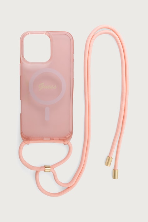 Guess Etui na telefon iPhone 16 Pro Max różowe GUHMP16XHCTSGNSP