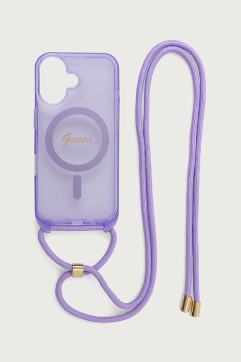 Guess Etui na telefon iPhone 16 fioletowe GUHMP16SHCTSGNSU