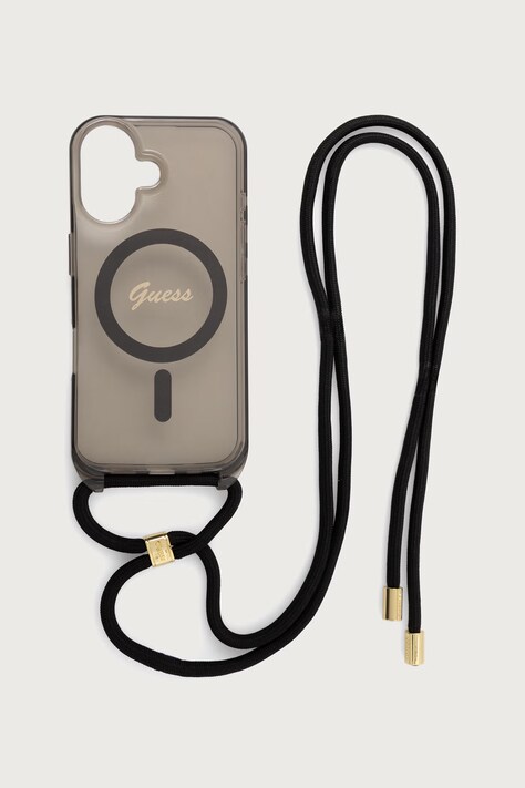 Guess Etui na telefon iPhone 16 czarne GUHMP16SHCTSGNSK