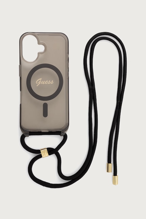 Guess Etui na telefon iPhone 16 czarne GUHMP16SHCTSGNSK