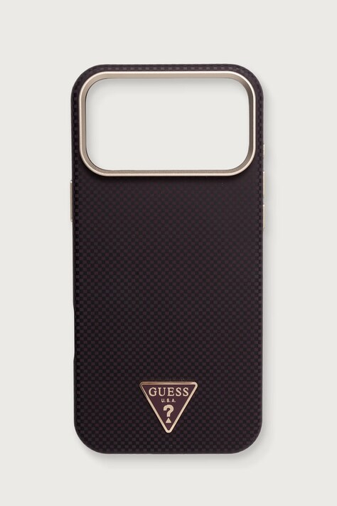Guess Etui na telefon iPhone 17/18 Pro Max bordowe GUHMP18X6PWKSGTU