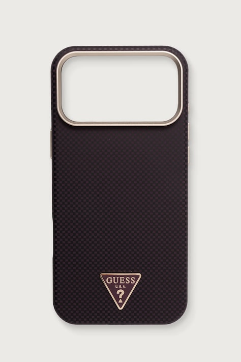 Guess Etui na telefon iPhone 17/18 Pro Max bordowe GUHMP18X6PWKSGTU