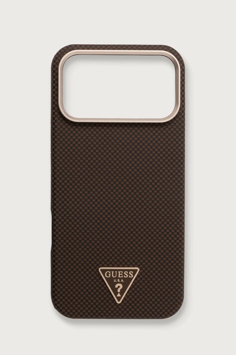 Guess Etui na telefon iPhone 17/18 Pro Max brązowe GUHMP18X6PWKSGTW