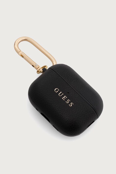 Guess Etui na słuchawki z imitacji skóry AirPods Pro 3 czarne GUAP3PGUGMK