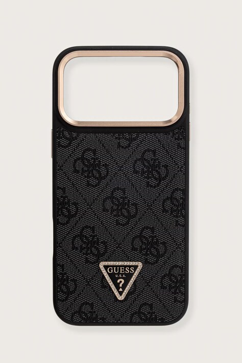 Guess etui na telefon iPhone 17 Pro Max czarne GUHMP17XPCS4GPTK