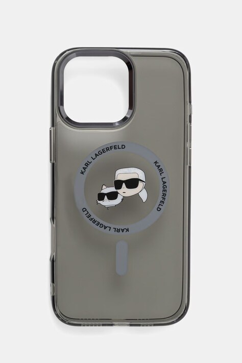 Karl Lagerfeld etui na telefon iPhone 16 Pro Max szare KLHMP16XHLSKCK