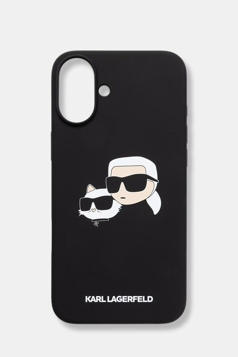 Karl Lagerfeld etui na telefon iPhone 16 Plus czarne KLHMP16MSKCHPPLK