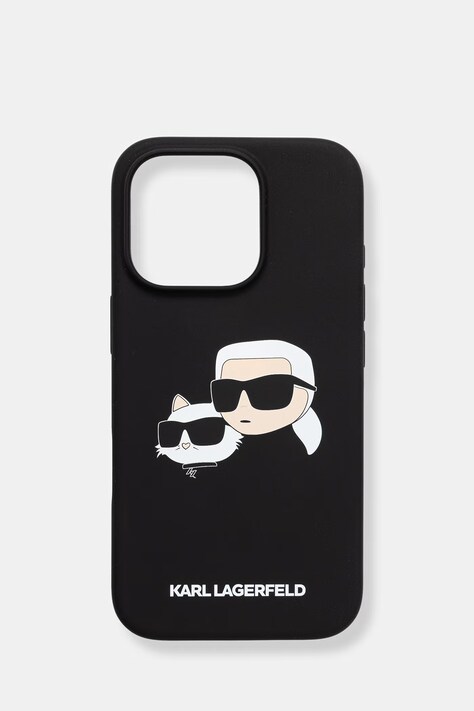 Karl Lagerfeld etui na telefon iPhone 16 Pro czarne KLHMP16LSKCHPPLK