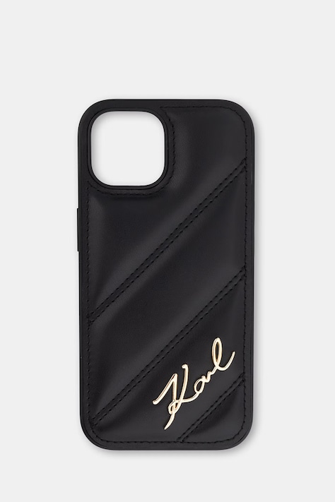 Karl Lagerfeld etui na telefon z imitacji skóry iPhone 15 / 14 / 13 czarny KLHCP15SPQDSMGK