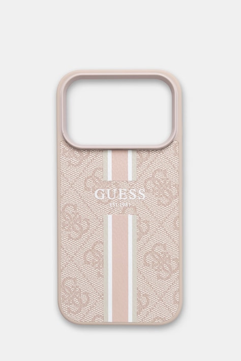 Guess etui na telefon z imitacji skóry iPhone 17 Pro różowe GUHMP17LP4RPSP