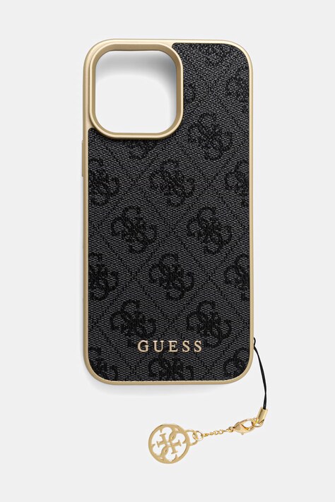 Guess etui na telefon z imitacji skóry iPhone 16 Pro Max granatowe GUHCP16XGF4GGR