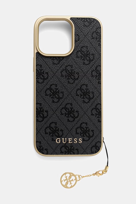 Guess etui na telefon z imitacji skóry iPhone 16 Pro Max granatowe GUHCP16XGF4GGR