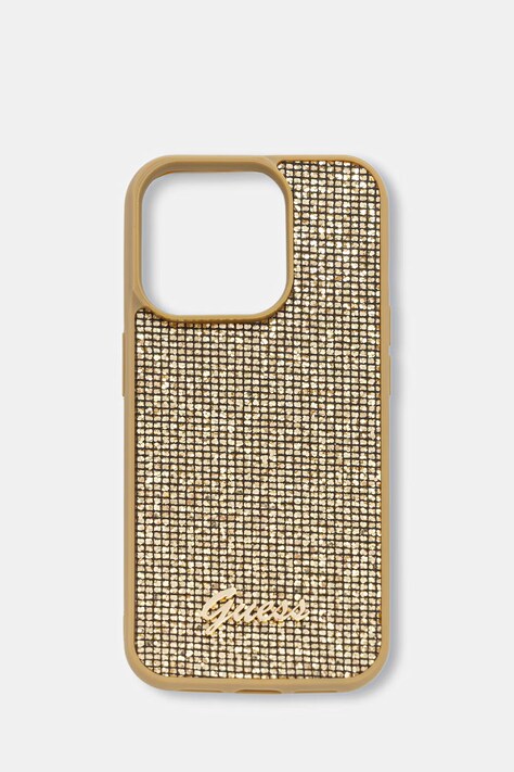 Guess etui na telefon iPhone 15 Pro złote GUHCP15LPMSDGSD