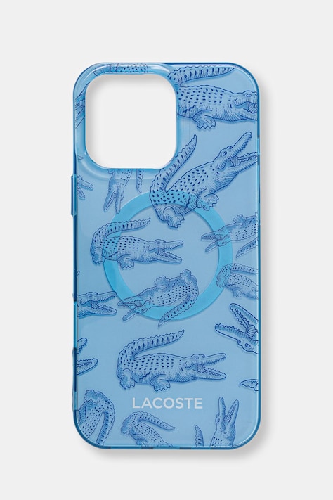 Lacoste etui na telefon iPhone 16 Pro Max niebieskie LCHMP16XUOCB