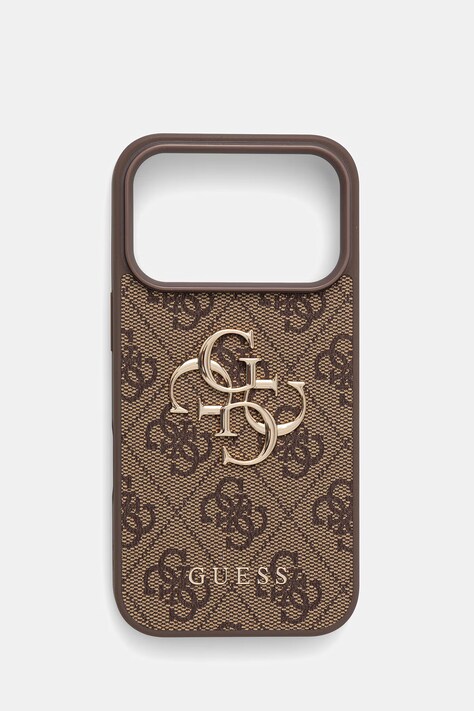 Guess etui na telefon z imitacji skóry iPhone 17 Pro brązowe GUHCP17L4GMGBR