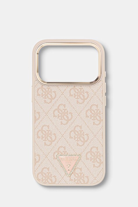 Guess etui na telefon z imitacji skóry iPhone 17 Pro różowe GUHMP17LP4GTDGMP