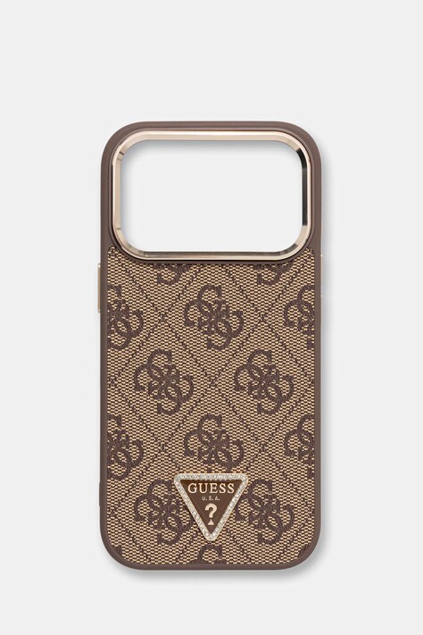 Guess etui na telefon iPhone 17 Pro brązowe GUHMP17LP4GTDGMW