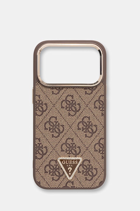 Guess etui na telefon iPhone 17 Pro brązowe GUHMP17LP4GTDGMW