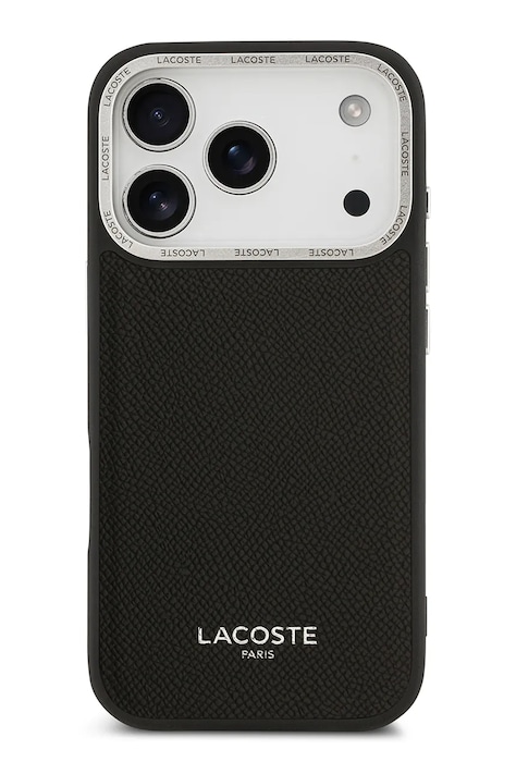 Lacoste etui na telefon z wbudowanym pierścieniem magnetycznym MagSafe iPhone 17 Pro kolor czarny LCHMP17LPCESK