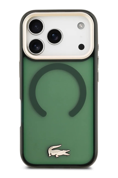 Lacoste etui na telefon z wbudowanym pierścieniem magnetycznym MagSafe iPhone 17 Pro kolor zielony LCHMP17LUFWAE