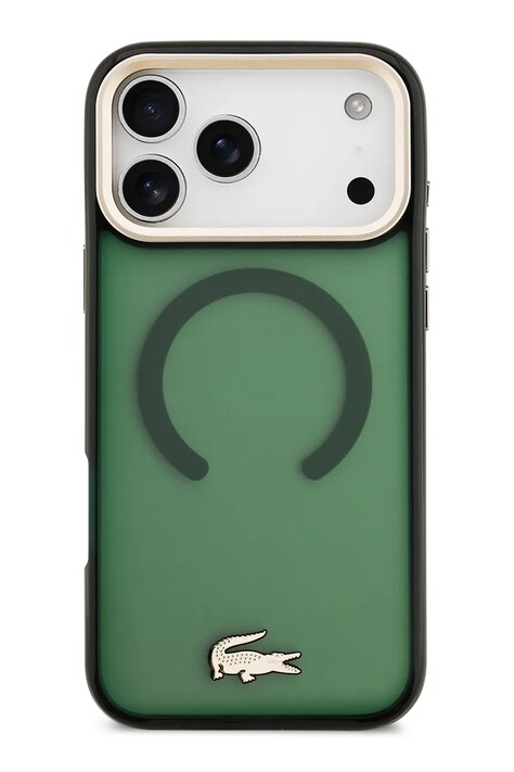 Lacoste etui na telefon z wbudowanym pierścieniem magnetycznym MagSafe iPhone 17 Pro Max kolor zielony LCHMP17XUFWAE