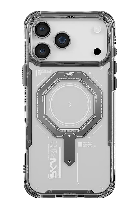 Калъф за телефон с вграден магнитен пръстен Skinarma Magma iPhone 17 Pro Max в сиво SK-2025IPP6.9-MGMA-GRA