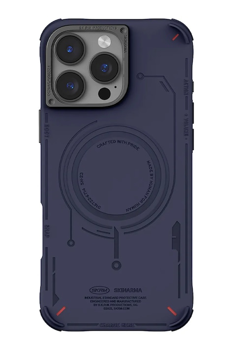 Skinarma etui na telefon z wbudowanym pierścieniem magnetycznym iPhone 16 Pro Max kolor granatowy SK-2024IPP69-MECHA-BLU