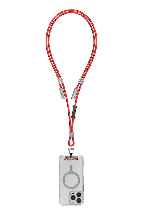 Универсална каишка за телефон Skinarma 2w1 Dyno Ve USB-C/USB-C в червено SK-DYVE-CBLCC-RED