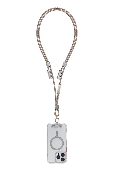 Universal λουρί για τηλέφωνο Skinarma 2w1 Dyno Ve USB-C/USB-C χρώμα: καφέ, SK-DYVE-CBLCC-BGE