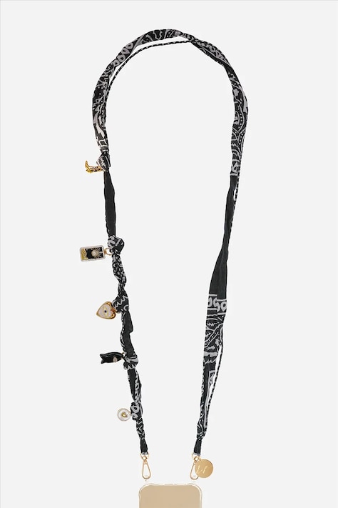 LaCoqueFrançaise łańcuszek do telefonu Laia 120 cm kolor czarny LE322517