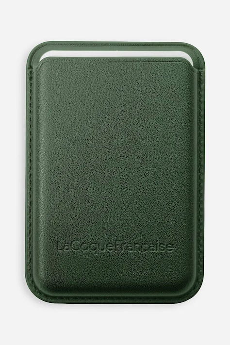 LaCoqueFrançaise etui na karty ze skóry ekologicznej Mag Safe zielony LE319224
