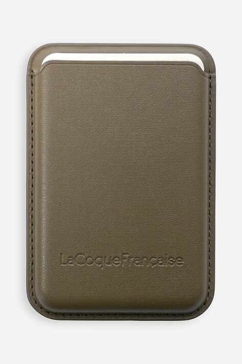 LaCoqueFrançaise etui na karty ze skóry ekologicznej Mag Safe zielony LE324752