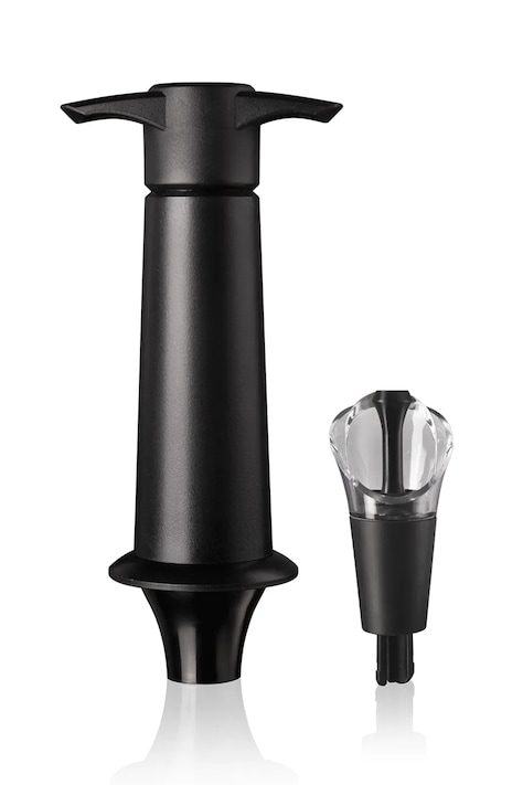 Vákuová pumpa na víno s lievikom a zátkou Vacu Vin Wine Server & Saver 7,3 x 4,5 x 13,4 cm čierna farba