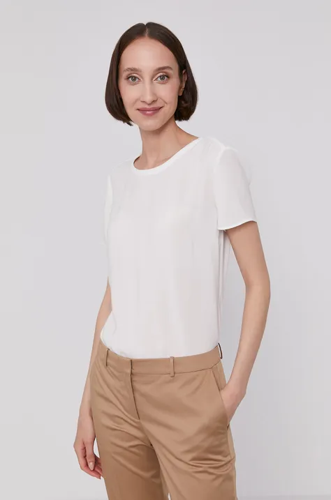 Μπλουζάκι Boss γυναικείo, χρώμα: άσπρο