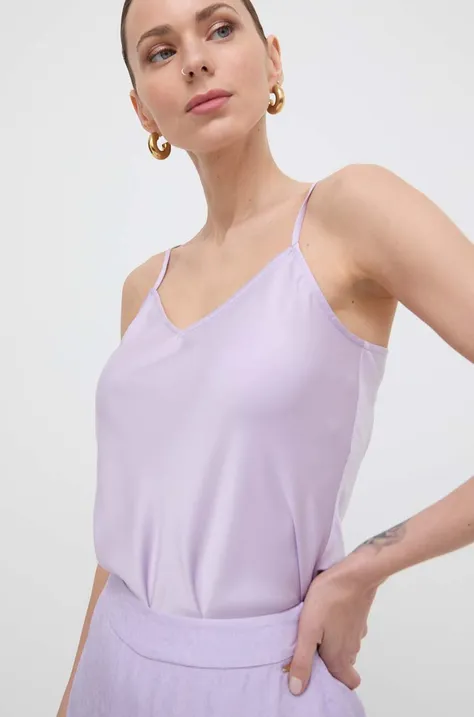 Блузка Armani Exchange женская цвет фиолетовый однотонная