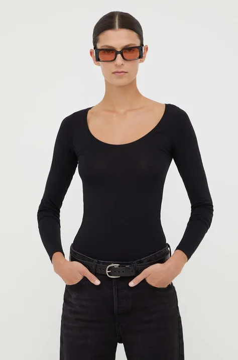 Tričko s dlhým rukávom Samsoe Samsoe dámsky, čierna farba