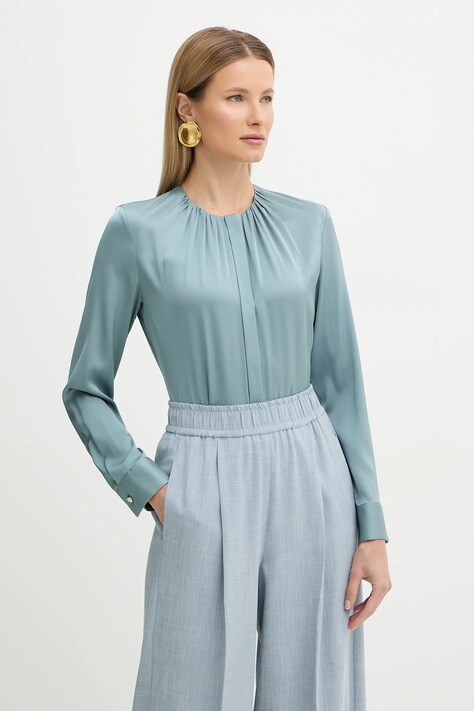 Μεταξωτό πουκάμισο BOSS χρώμα: μπλε, 50538481