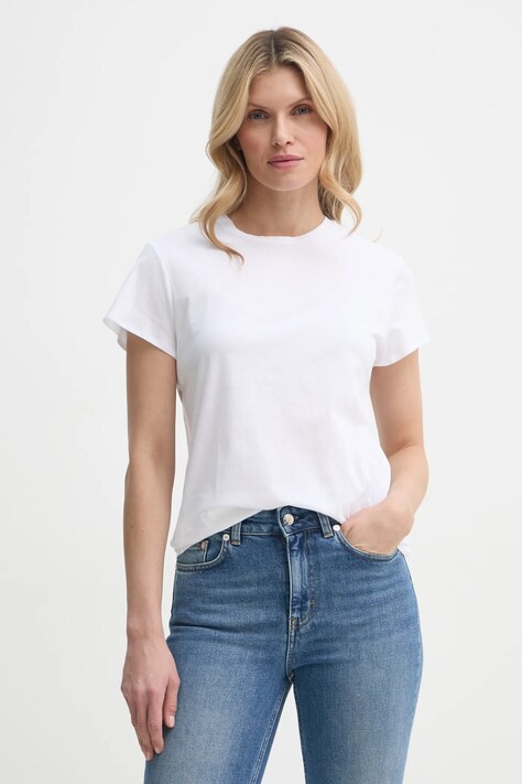 Filippa K tricou din bumbac femei, culoarea alb, 28904