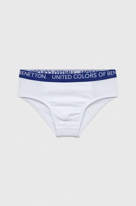 United Colors of Benetton slipy dziecięce 2-pack kolor biały