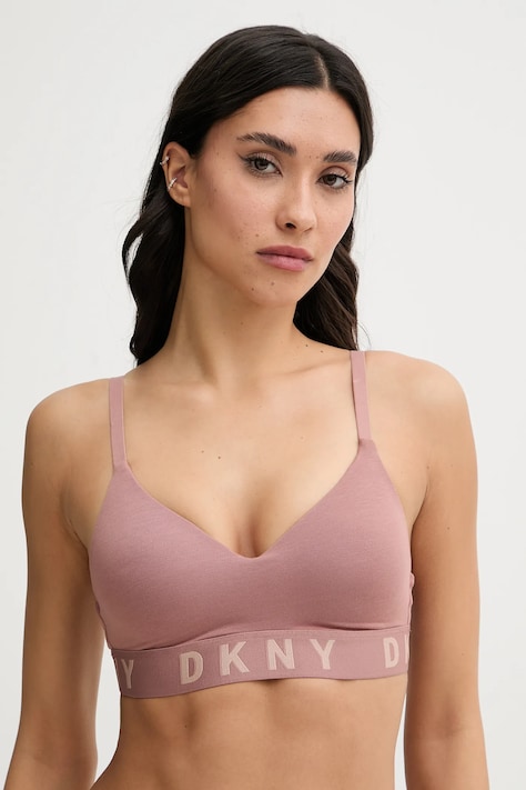 Dkny biustonosz kolor różowy gładki DK4518