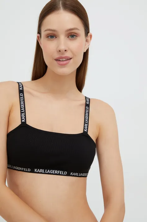 Top πιτζάμας Karl Lagerfeld χρώμα: μαύρο