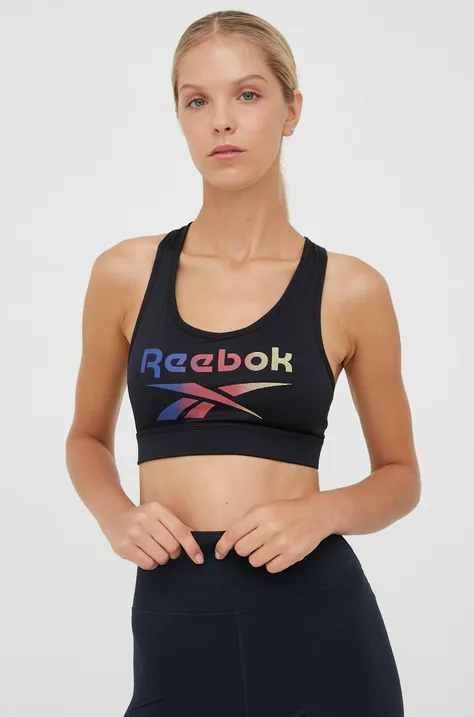 Reebok sutien sport Gina culoarea negru, modelator