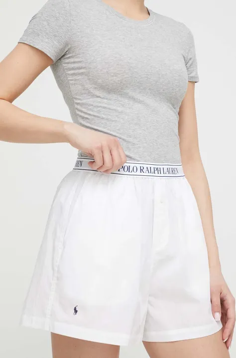 Пижамные шорты Polo Ralph Lauren женские цвет белый хлопковая