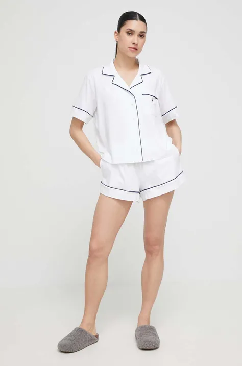 Pyžamo Polo Ralph Lauren dámska,biela farba,4P8001